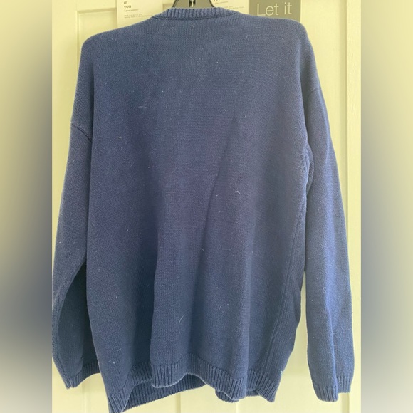 Women’s Handmade Knit Cardigan Sweater Pearls Sz L - Picture 2 of 4